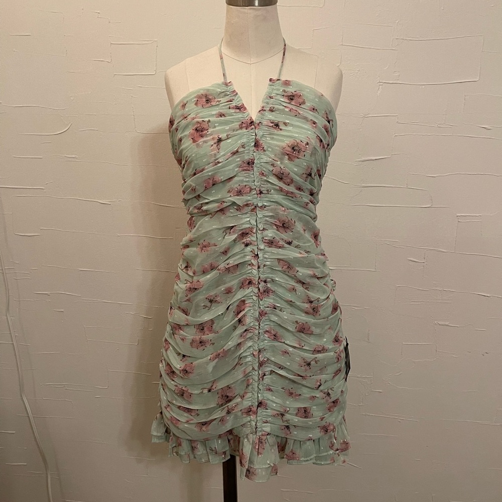 Lulus Mint Floral Dress